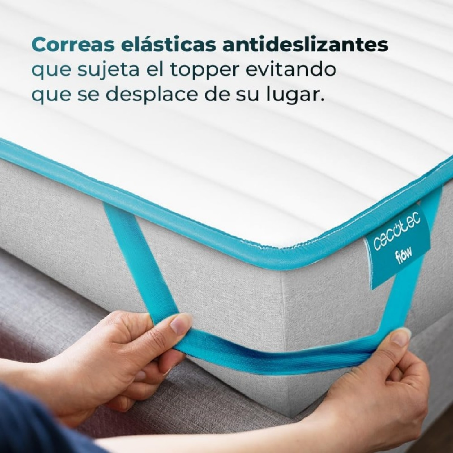 Cecotec Topper Acolchado Flow TopCloud 105x190. Cubrecolchón Sobrecolchón. Espum