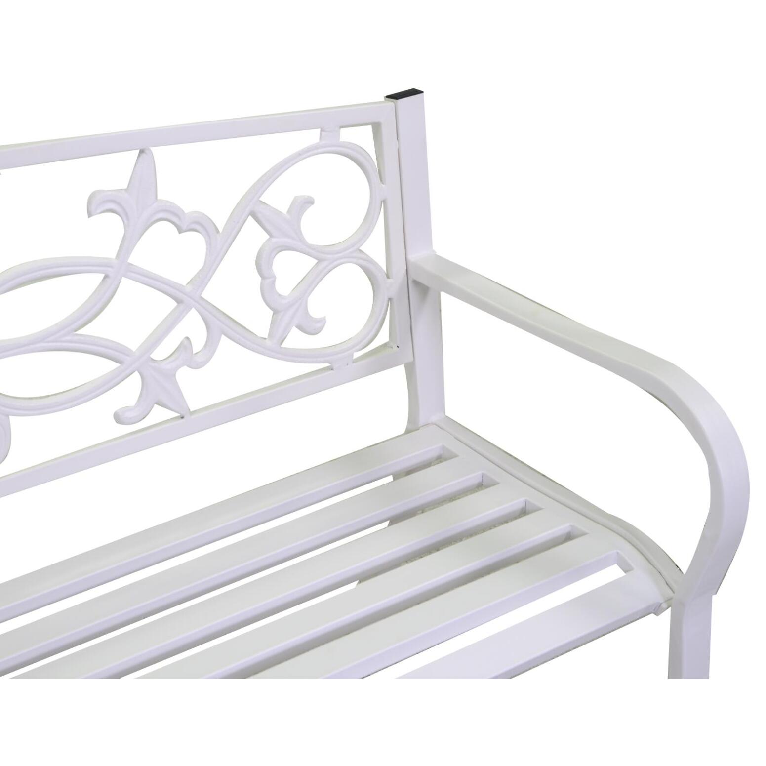Panchina Pavia Vacchetti in metallo bianco cm124x57h78
