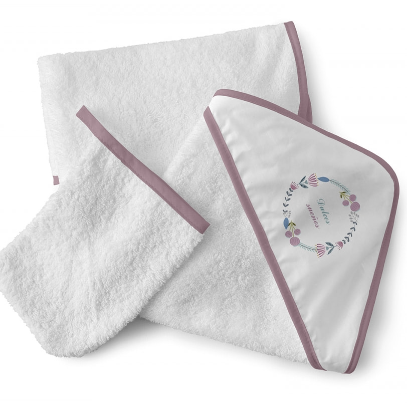 CAPA DE BAÃO + MAN 75x75 DULCES SUEÃOS ROSA