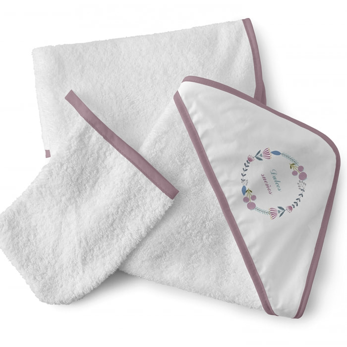 CAPA DE BAÃO + MAN 75x75 DULCES SUEÃOS ROSA