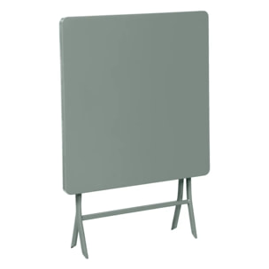 Table de jardin pliante carrée "Greensboro" vert olive 2 places en acier traité époxy