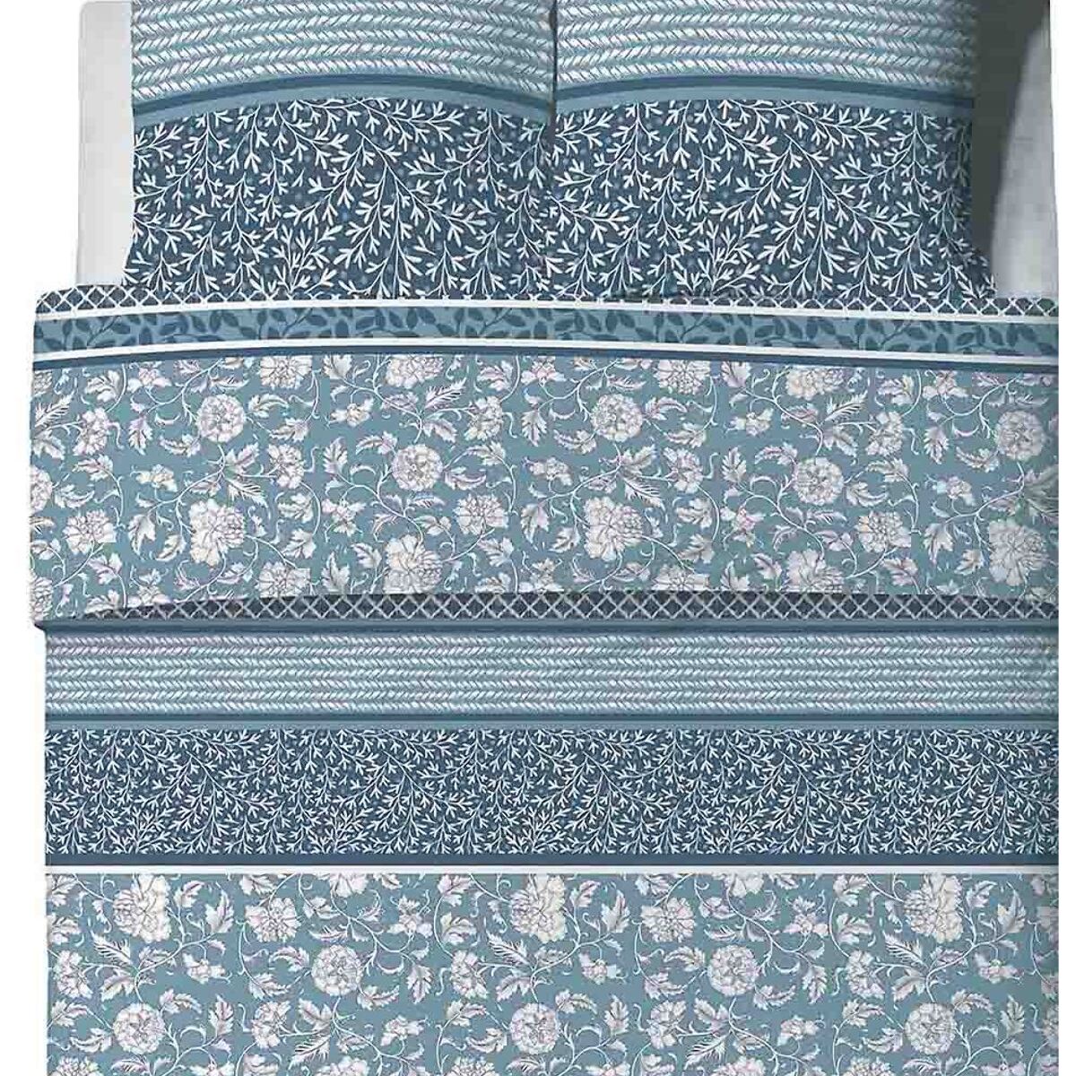 Parure Housse De Couette 3pcs avec Taies oreiller 100% coton Bio 57fils Debby