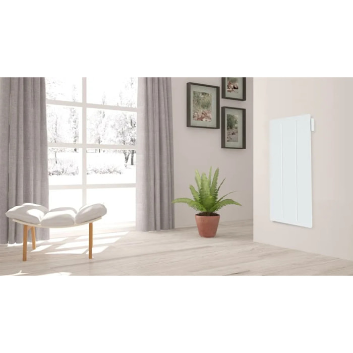 Radiateur Électrique Vertical LCD Céramique + Film Blanc 1500W