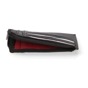 Portafoglio uomo in vera pelle - Modello False - Con Zip - 12.0 x 10.0 x 1.0 cm