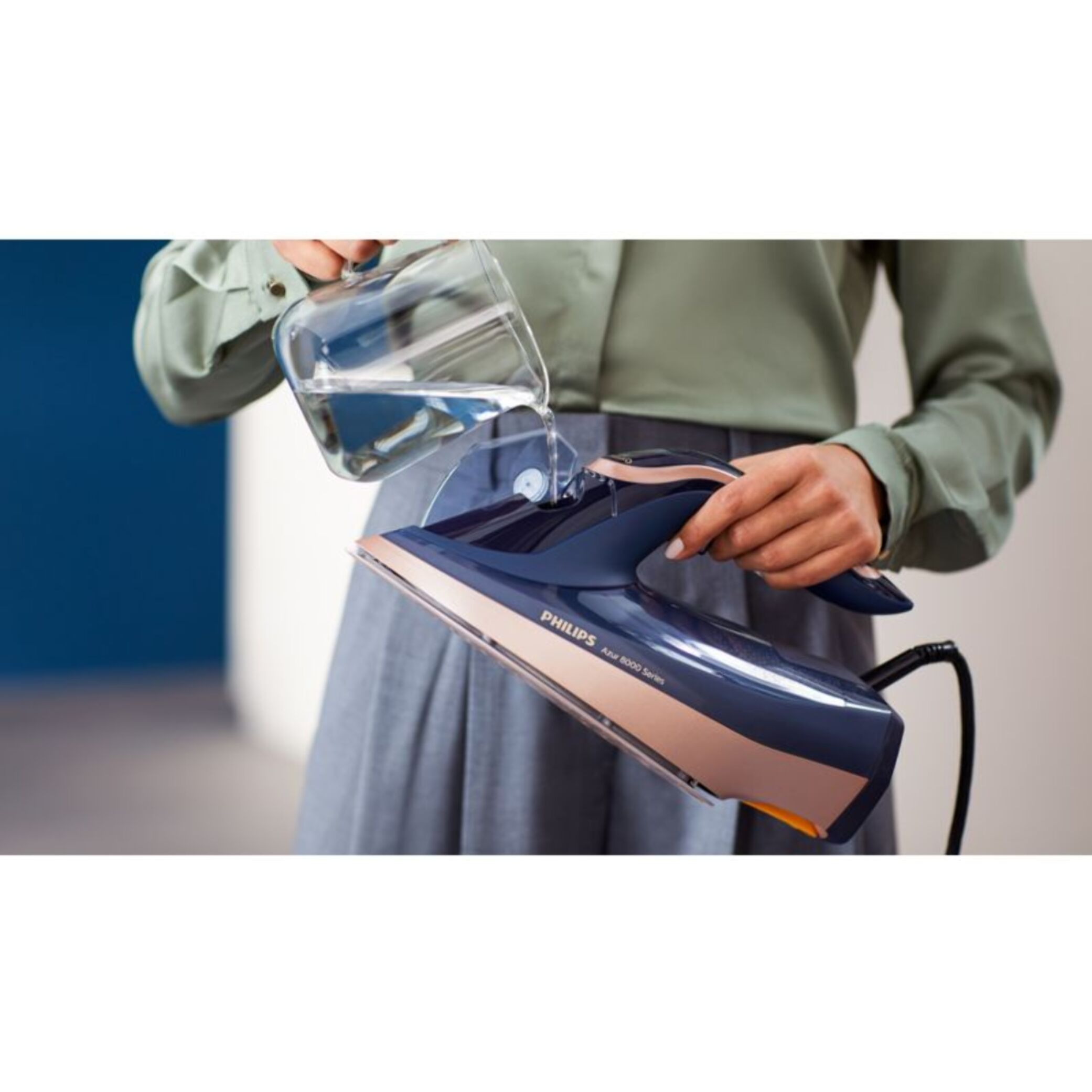 Fer à repasser PHILIPS DST8050/20 fer à vapeur bleu et doré