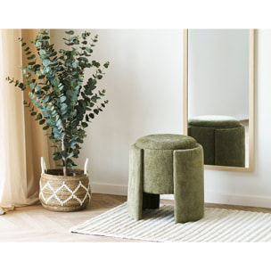 Joe - pouf avec rangement en velours texturé - Vert