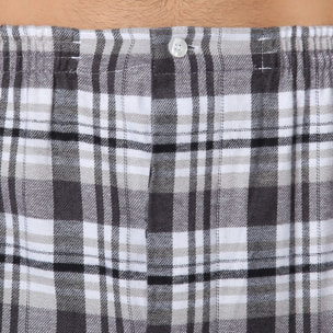 Pigiama GRINO flanella quadro grigio e bianco