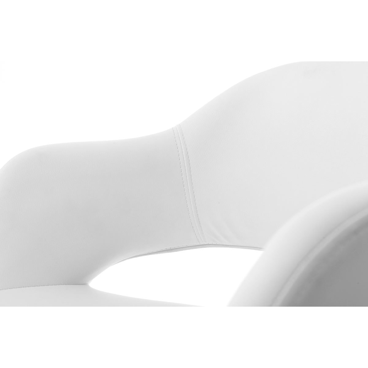 Fauteuil pivotant design blanc et acier chromé JESSY