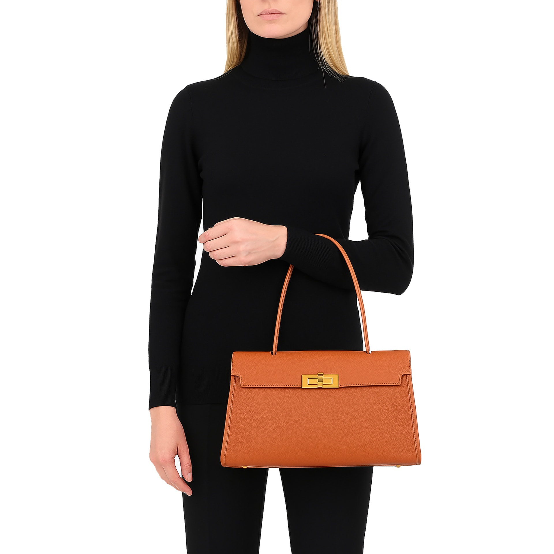 Borsa a mano da donna Made in Italy - Modello Fiorenza Lux - 100% pelle - 33.0 x 20.0 x 9.0 cm