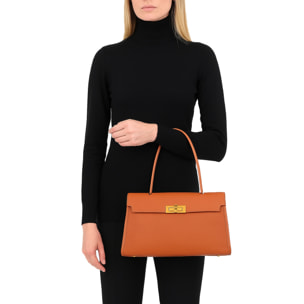 Borsa a mano da donna Made in Italy - Modello Fiorenza Lux - 100% pelle - 33.0 x 20.0 x 9.0 cm