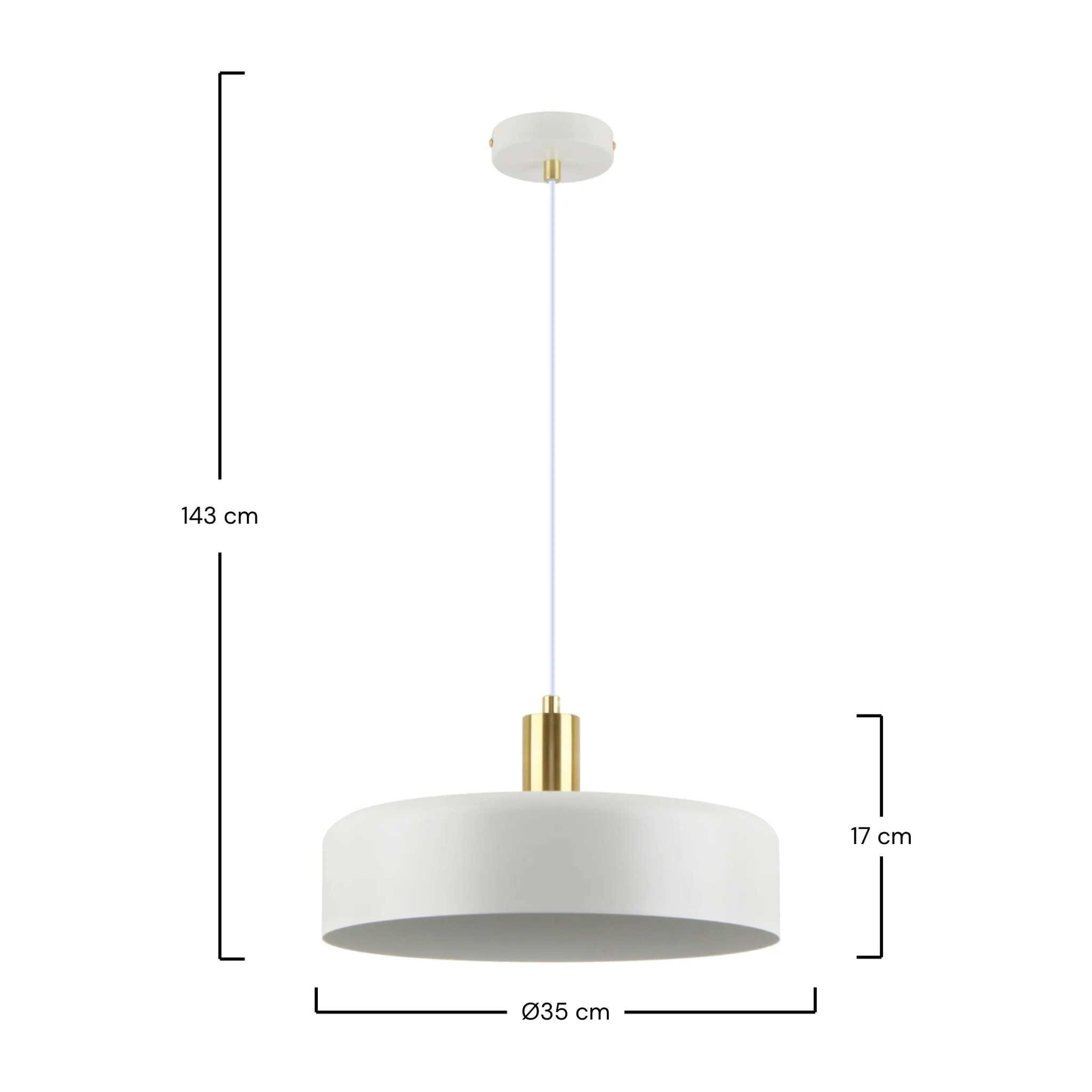 Suspension en métal blanc D35 cm - Nox