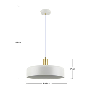 Suspension en métal blanc D35 cm - Nox