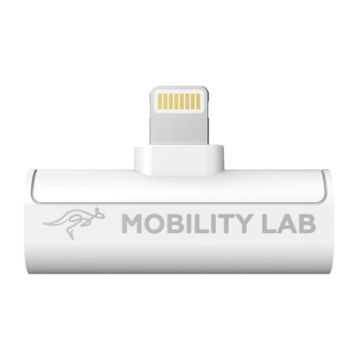 Adaptateur USB C MOBILITY LAB Lightning vers Jack audio blanc