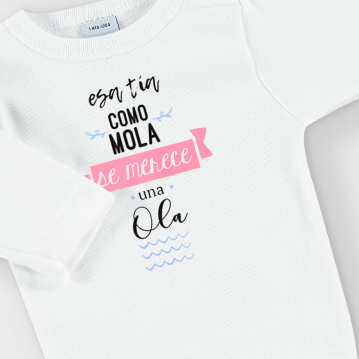 Body bebé manga larga personalizado frases
