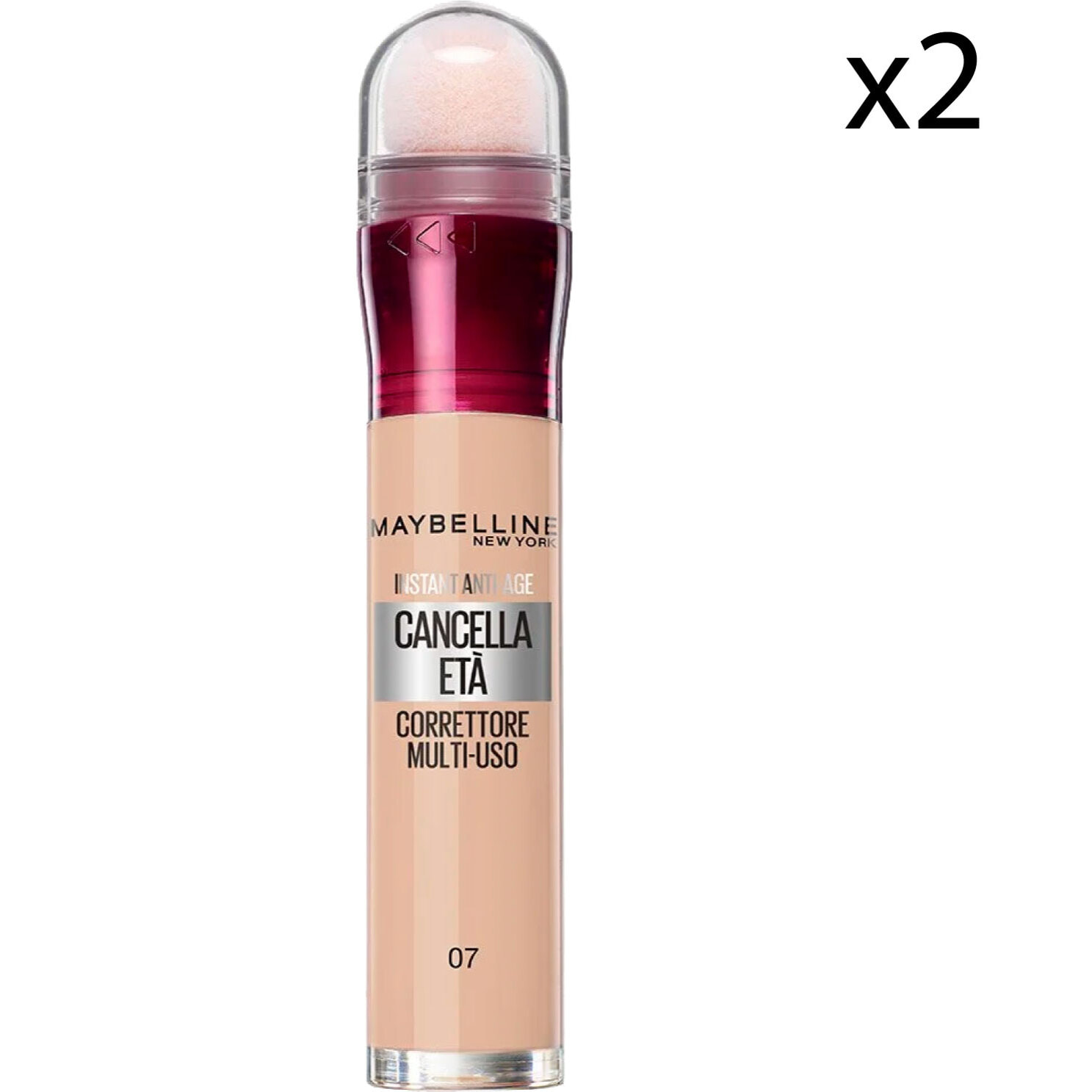 2x Correttore Liquido 07 Multi-Uso Instant Anti Age Cancella Età con Applicatore a Spugnetta