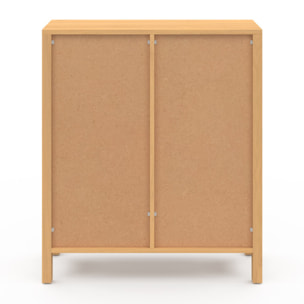 Buffet Eve 3 étagères et placard en cannage H80cm