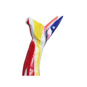 Statue lama multicolore en résine blanche H50cm - SERGE