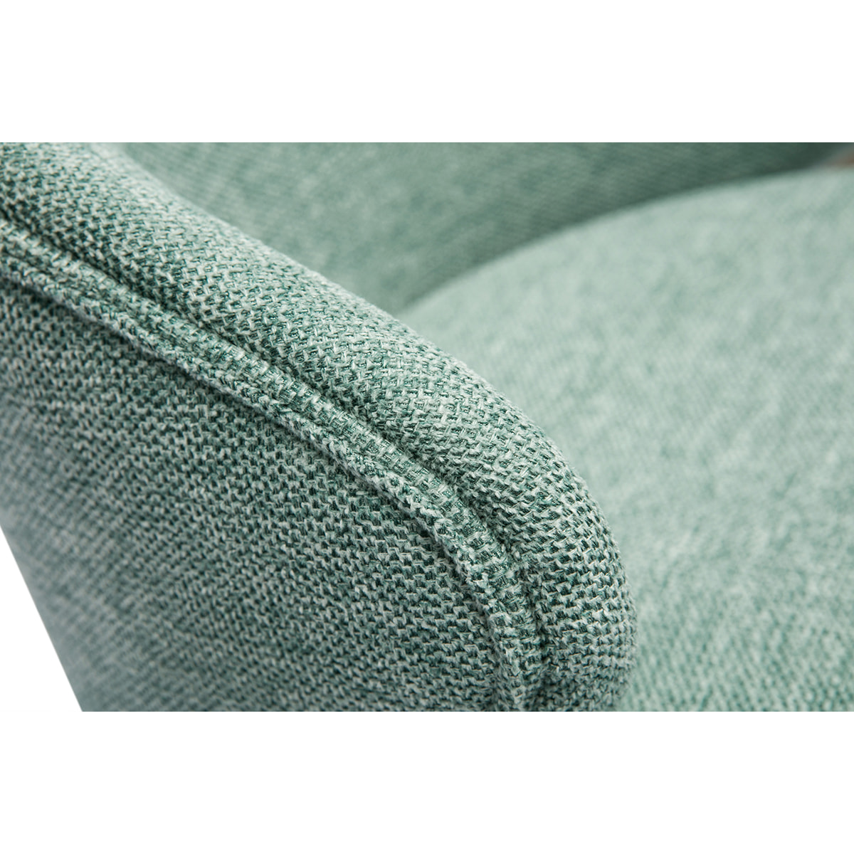 Tabourets de bar design en tissu effet velours texturé vert céladon et métal noir (lot de 2) ROSALIE