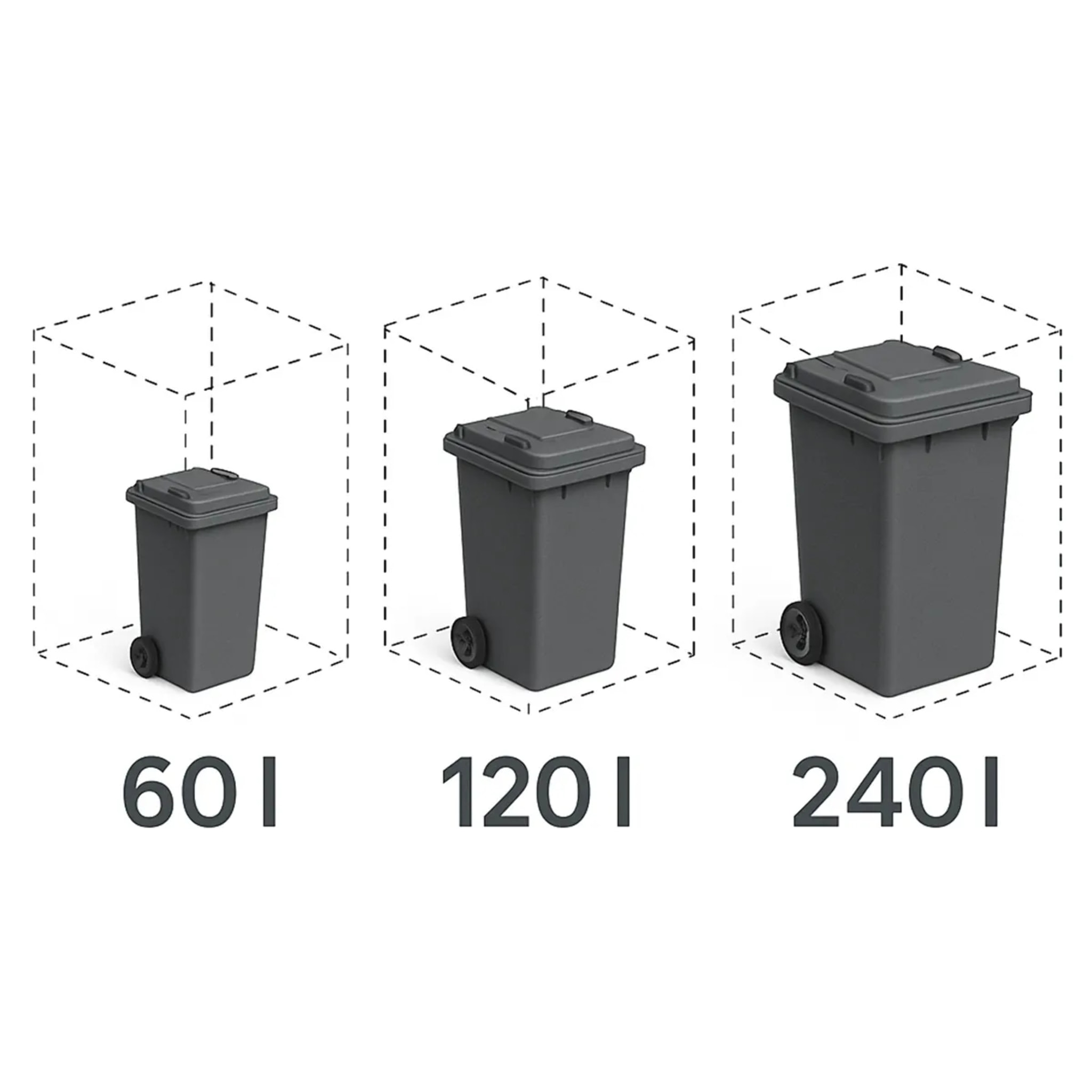 Abri cache poubelle triple - 3 x 240L - anthracite