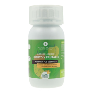 PLANETA HUERTO | Abono Líquido Huerto y Frutales 250 ml: Fertilizante Orgánico Líquido - Abono para la Nutrición Continua de Huertos y Frutales con Alta Concentración de Materia Orgánica