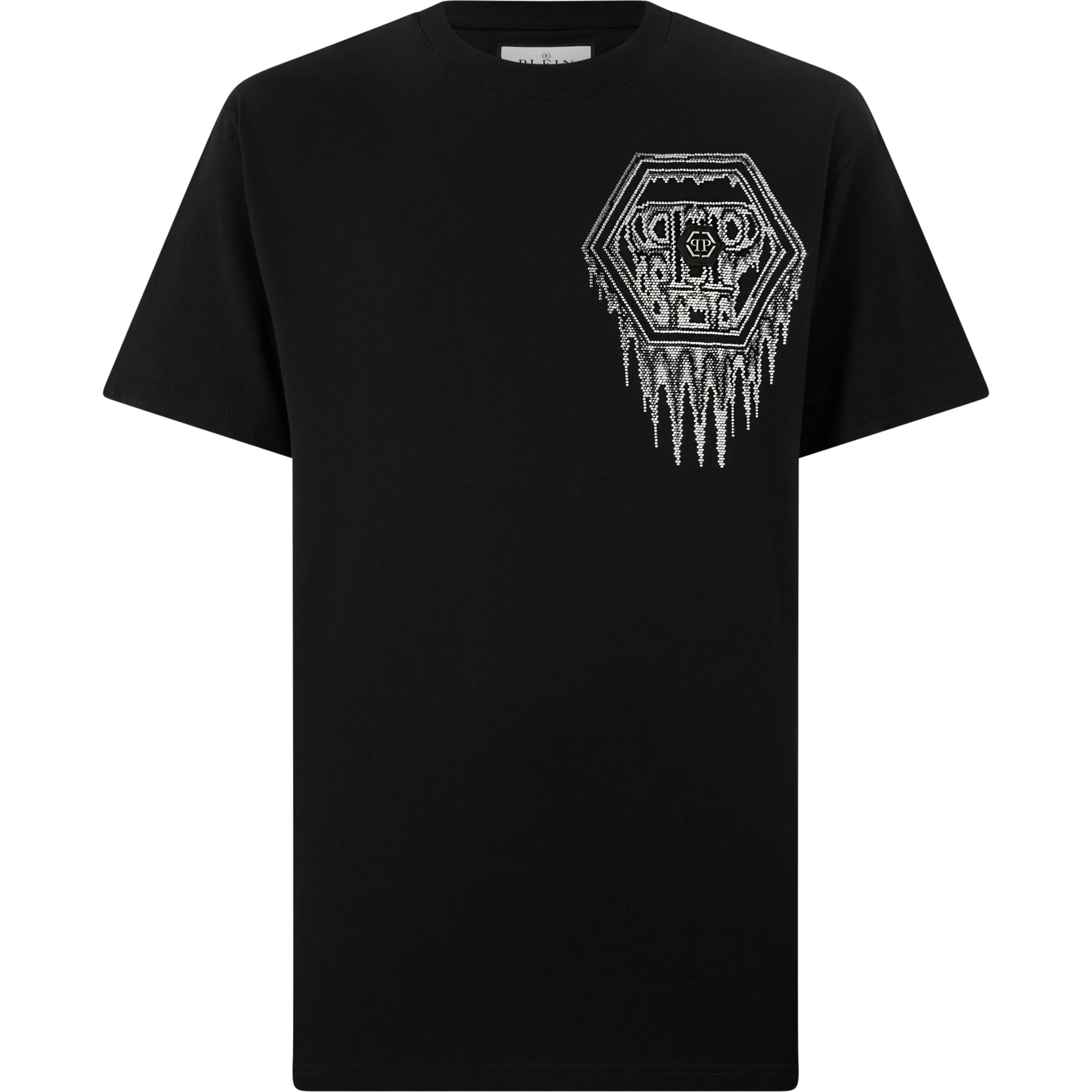 PHILIPP PLEIN Camiseta de cuello redondo y manga corta HEXAGON