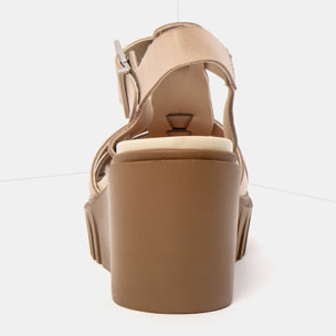 Sandalia de cuña 2084 ROMA CREAM/ CATANIA color Cream