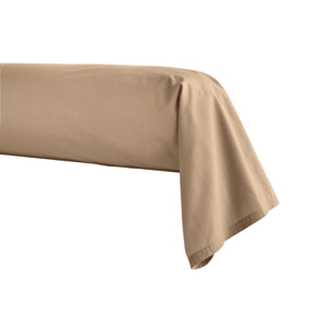 Taie de traversin unie en percale de coton, PREMIÈRE, Dune