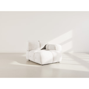 Grace - module d'assise droit en velours texturé - Beige