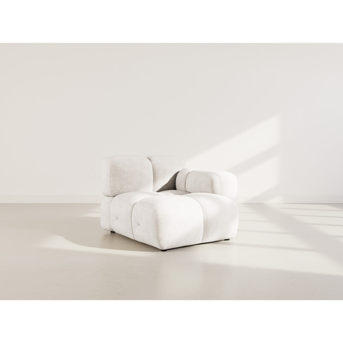 Grace - module d'assise droit en velours texturé - Beige