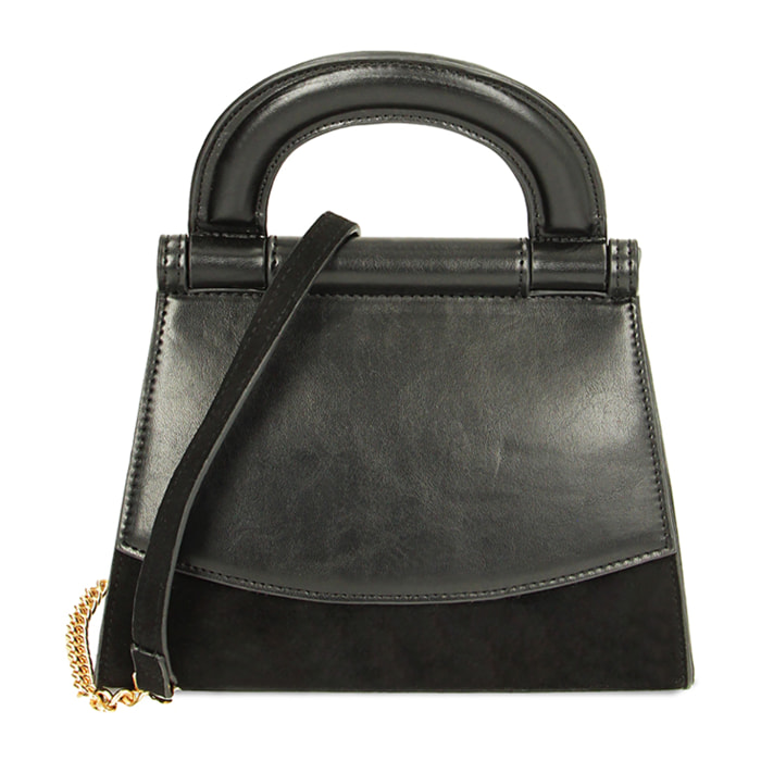 Mini-bag nera in microfibra