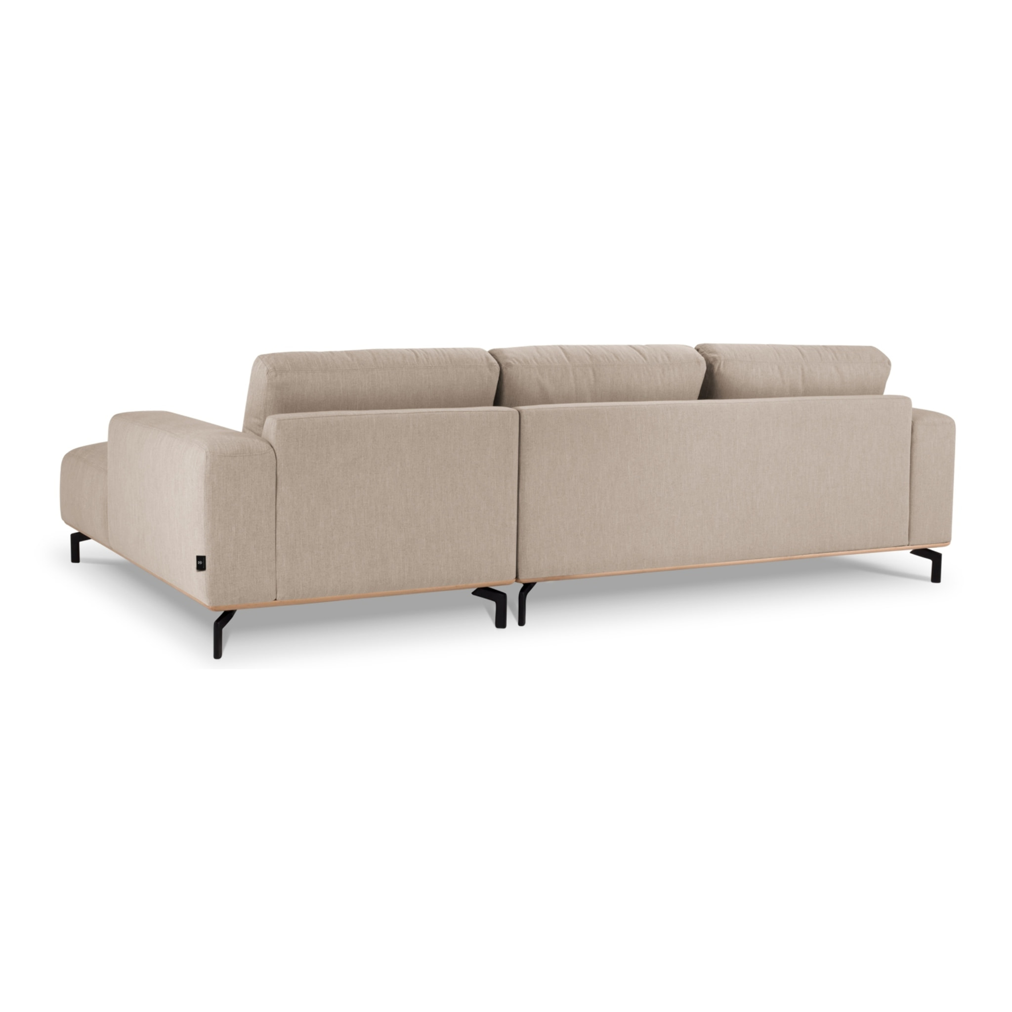 Canapé d'angle droit "Marc" 5 places en tissu structurel beige foncé