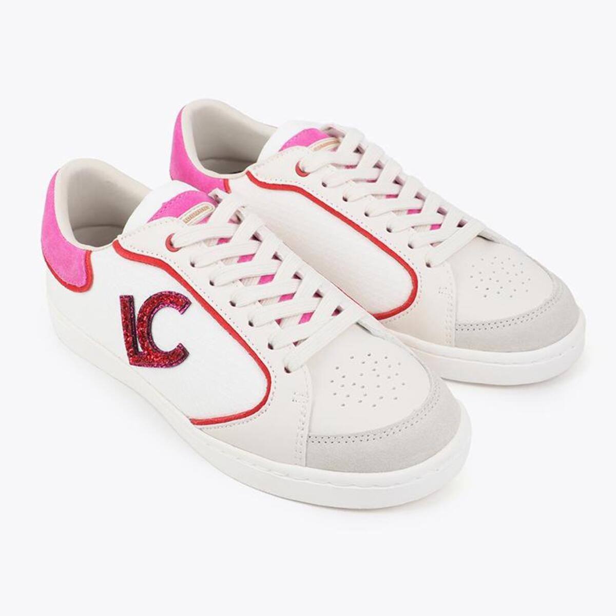 Scarpa sportiva con logo in tessuti abbinati e dettagli in pelle