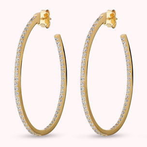 Orecchini Pendenti a Cerchio Golden con Cubic Zirconia