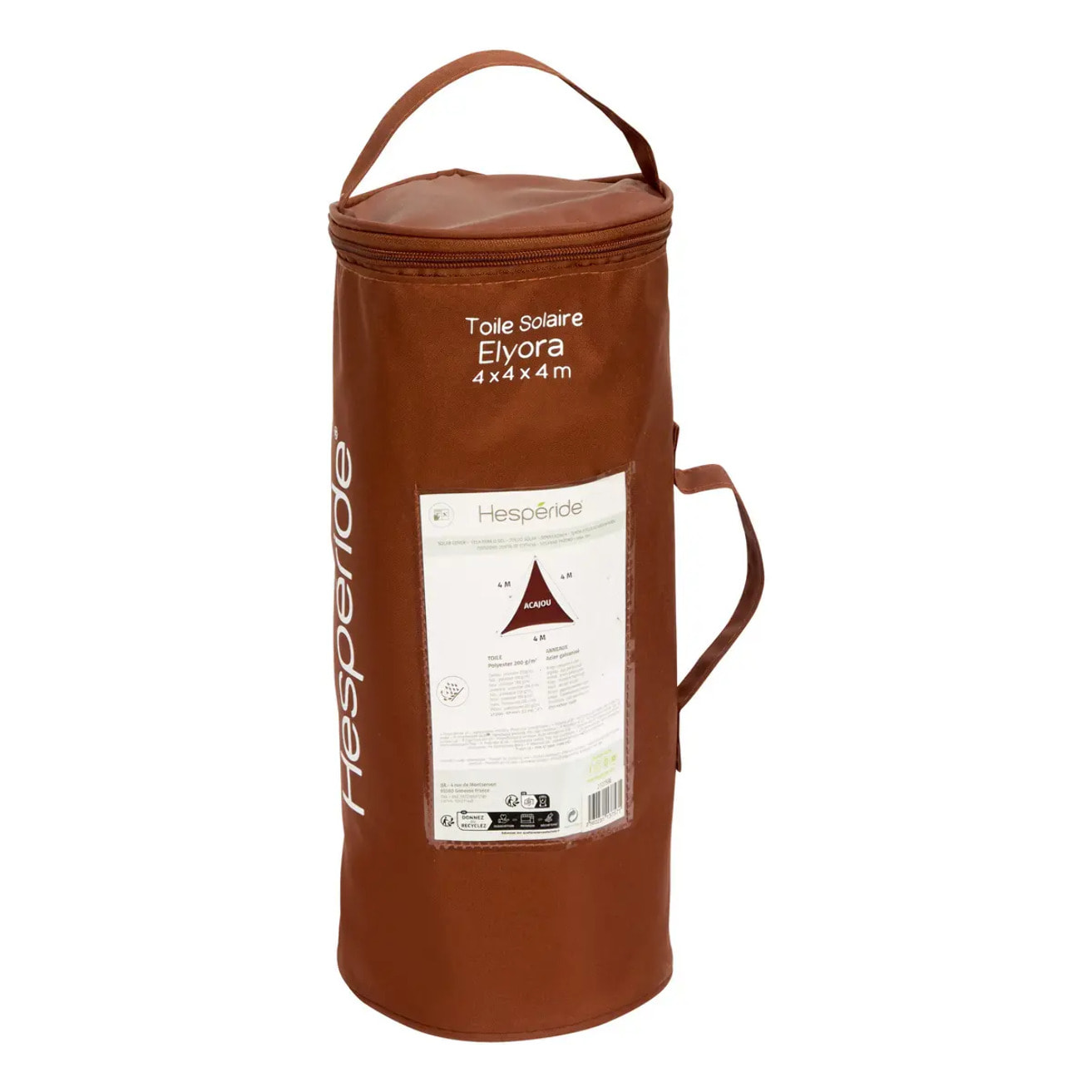 Voile d'ombrage Elyora 4x4x4m acajou