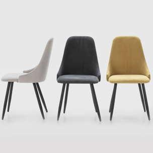 Lot de 4 chaises en tissu - SOAN