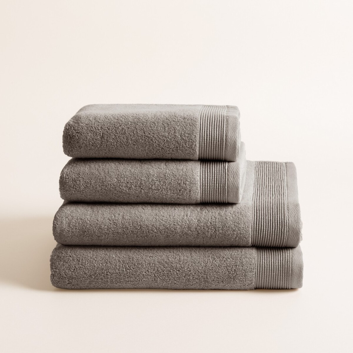 Lot de 4 serviettes Harmony Moka - Zero Twist - 600 grammes