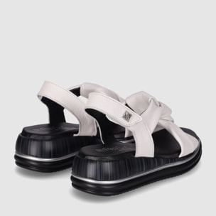 Sandalias de Piel - Blanco - Tacón: 4 cm