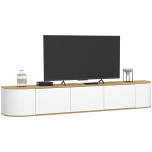Meuble TV suspendu Elora bois blanc 180cm