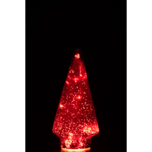 J-Line décoration Sapin De Noël - verre - rouge - medium - LED