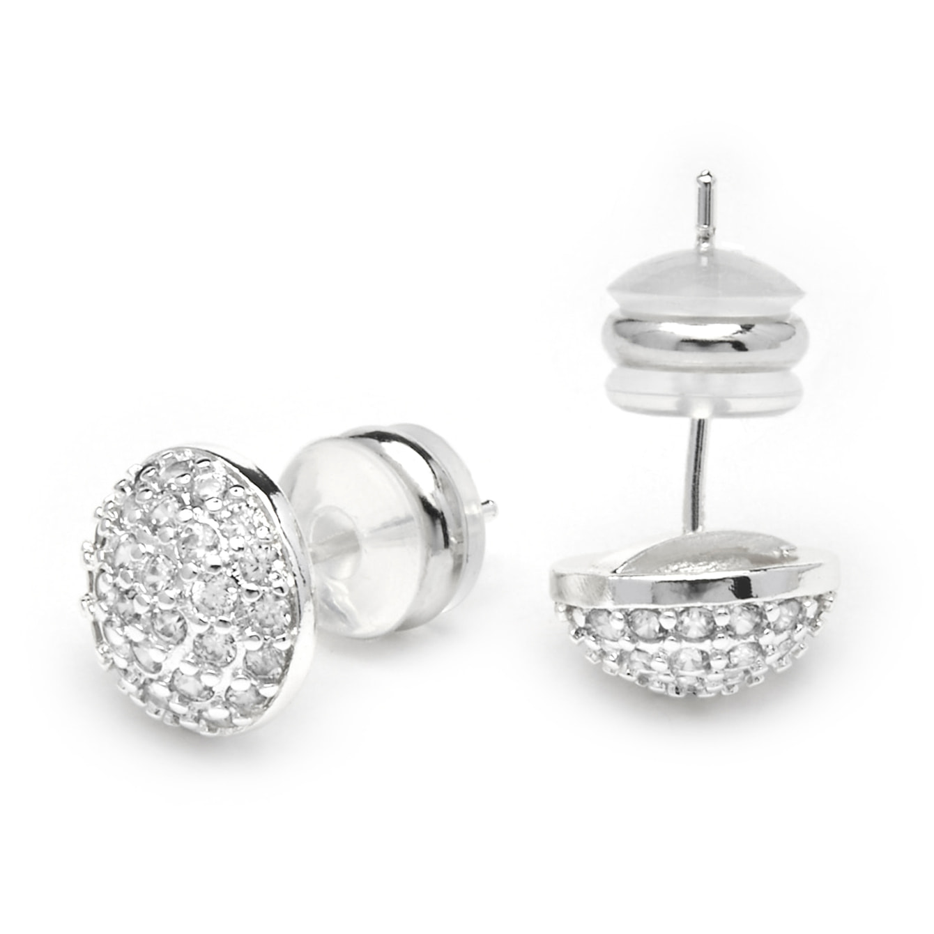 Pendientes acabado plata y Circonita Brillante