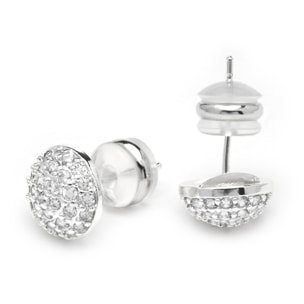 Pendientes acabado plata y Circonita Brillante