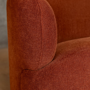 Canapé en velours texturé terracotta 2 places GLOVE