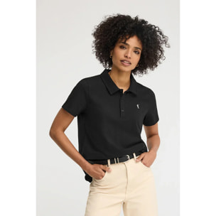 Polo nera in tessuto jersey con ricamo Rigby Go