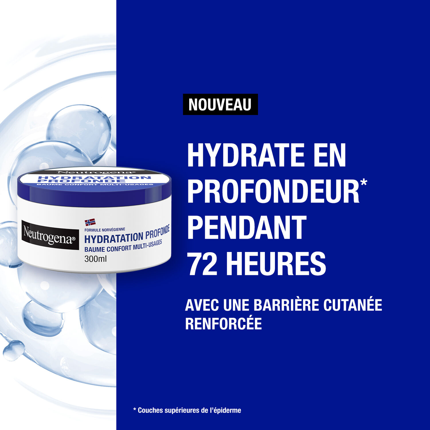 Hydratation Profonde 72h - Crème Hydratante Corps Profonde, Peaux sèches, 300ml