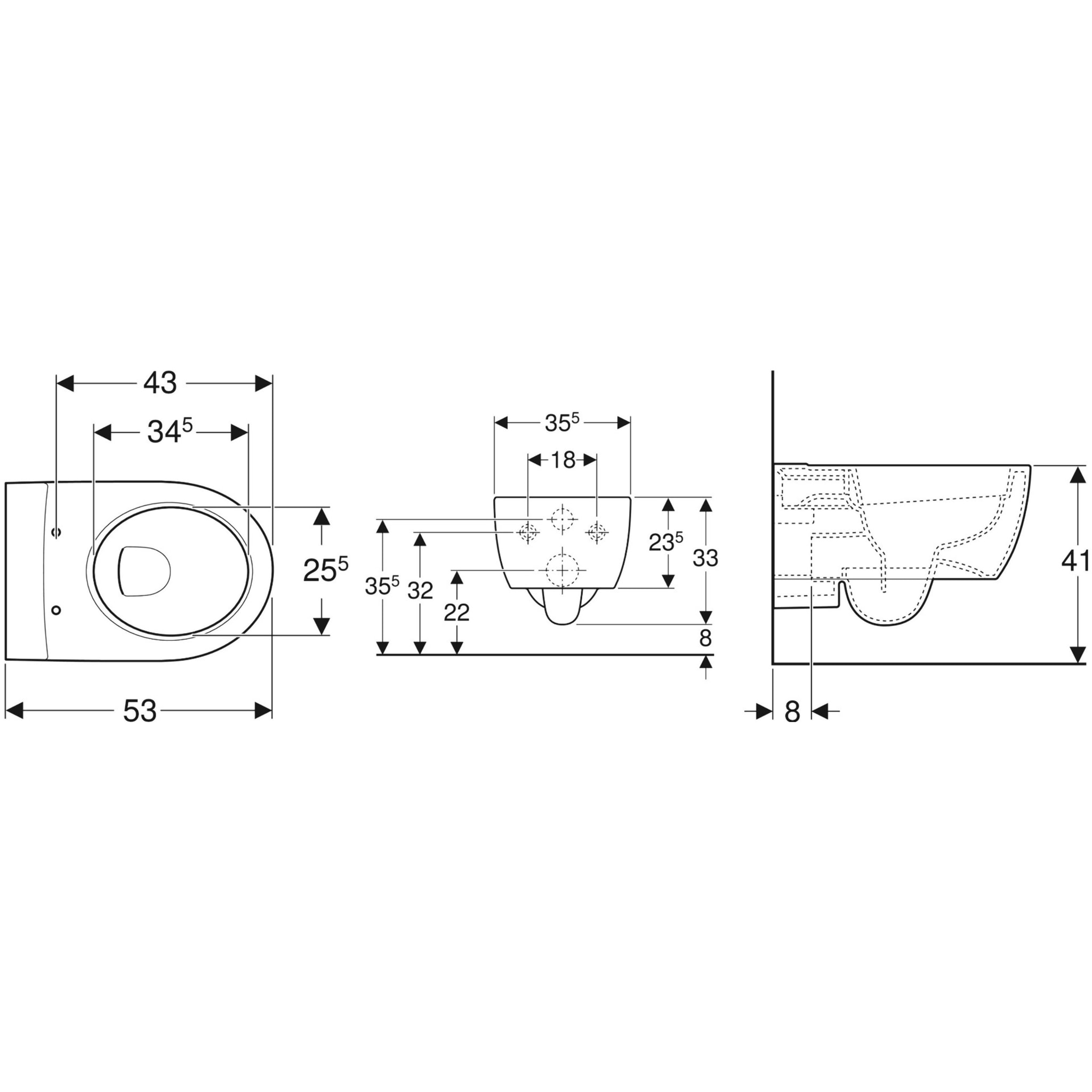 iCon Cuvette suspendue sans bride, Blanc (204.060.000)