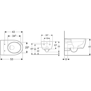 iCon Cuvette suspendue sans bride, Blanc (204.060.000)