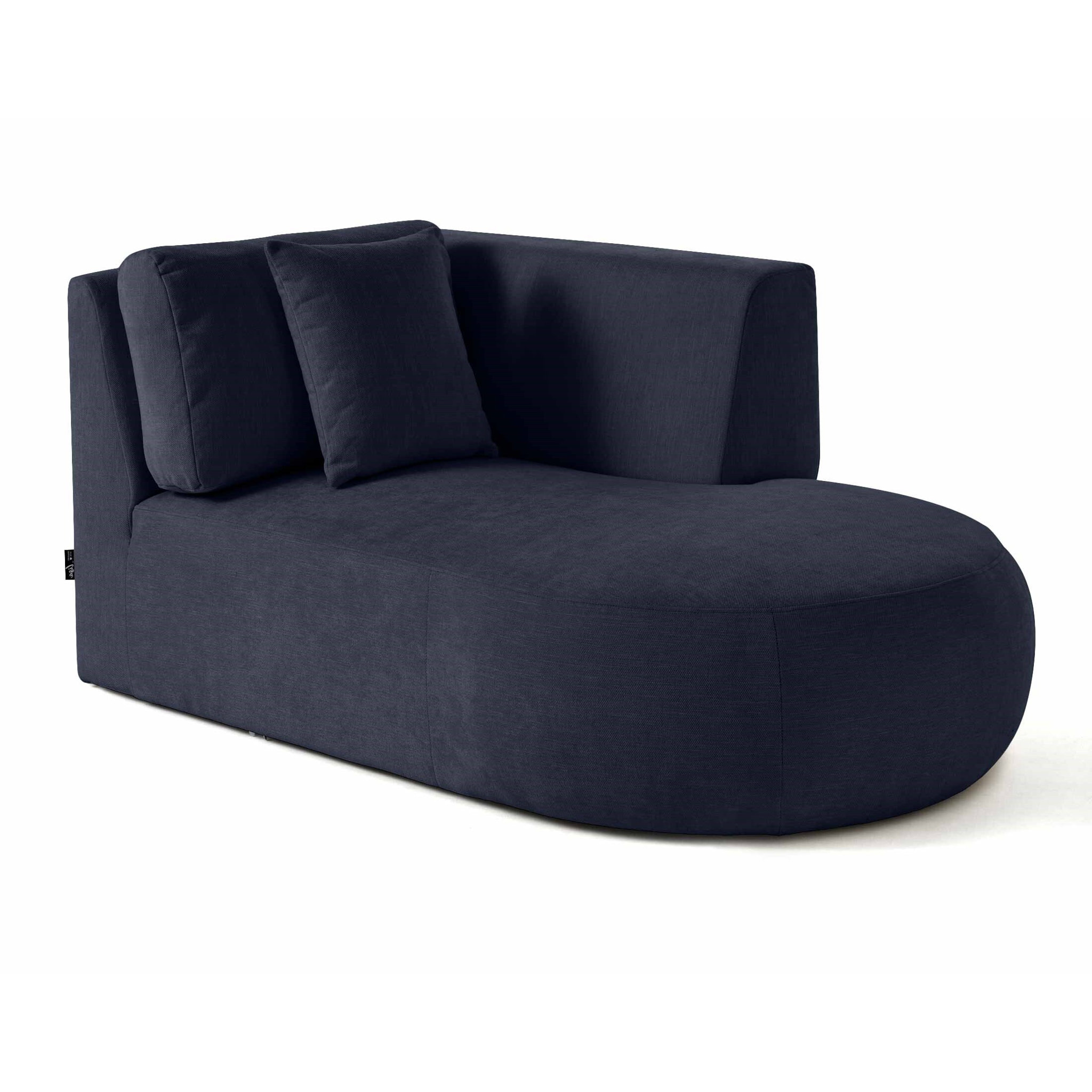 Santorini - module d'assise méridienne droit - en tissu texturé - Bleu marine