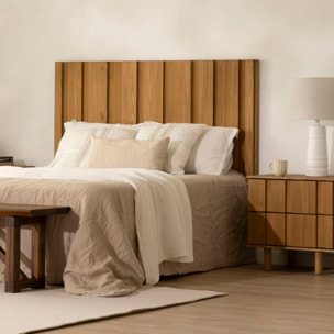 Tête de lit Sandoli -bois massif d'araucaria-couleur nogal 160 x 60 x 80 cm