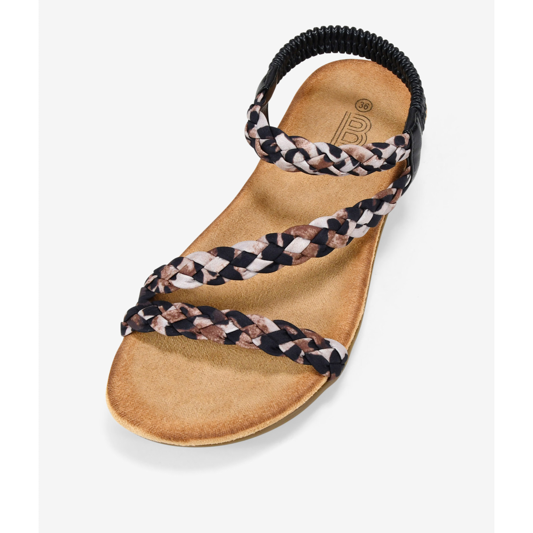 Sandalias trenzadas de leopardo
