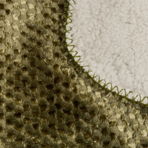 Plaid flanelle effet sherpa Lyno vert Kaki 170x130cm